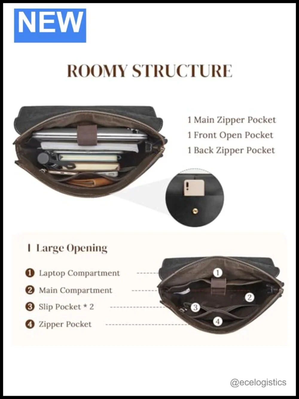 Genuine Leather Flapover Backpack Purse Women Adjustable Straps Travel Daypack